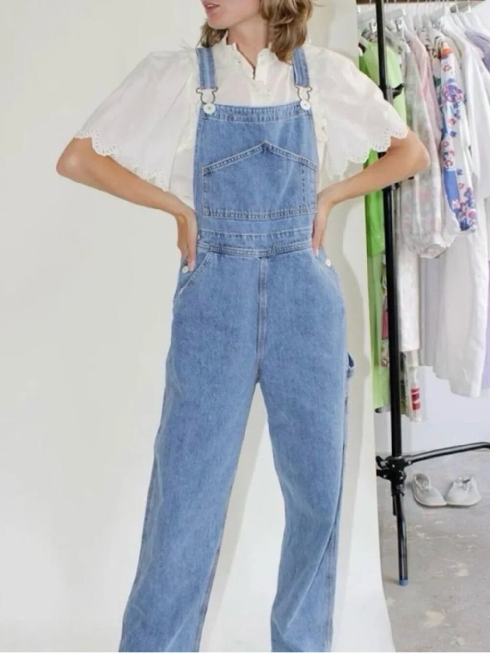 Jesse Kamm Japanese Denim Overalls in Cowboy Blue M